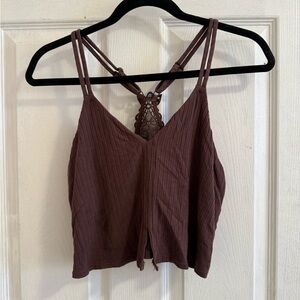 Aerie Chocolate Brown Strappy Camisole